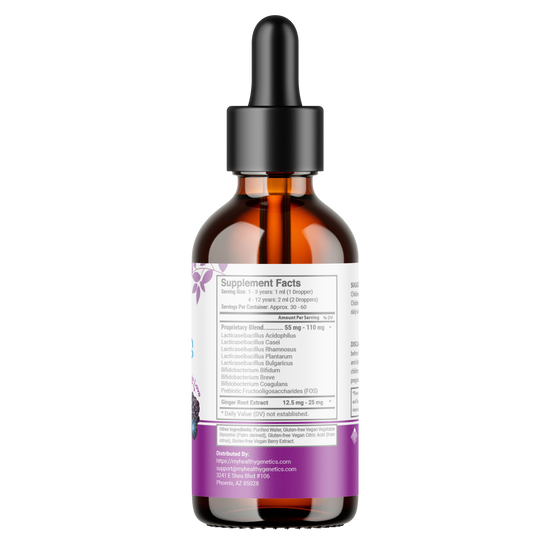 Best Liquid Probiotics for Kids & Toddlers | Prebiotic + Probiotics + Ginger Root for Digestive Health | Acidophilus Probiotic | Dairy Free | Immune Support | Vegan | Non-GMO | Gluten Free | 30-60 Servings