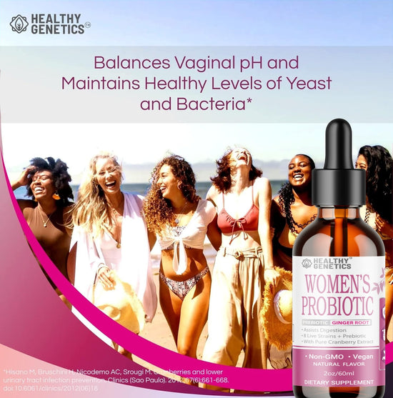 Liquid Probiotics for Women | Prebiotic + Cranberry + Probiotics for Digestive Health | Acidophilus Probiotic | Dairy Free | Vegan | Non-GMO | Gluten Free | 30 Servings