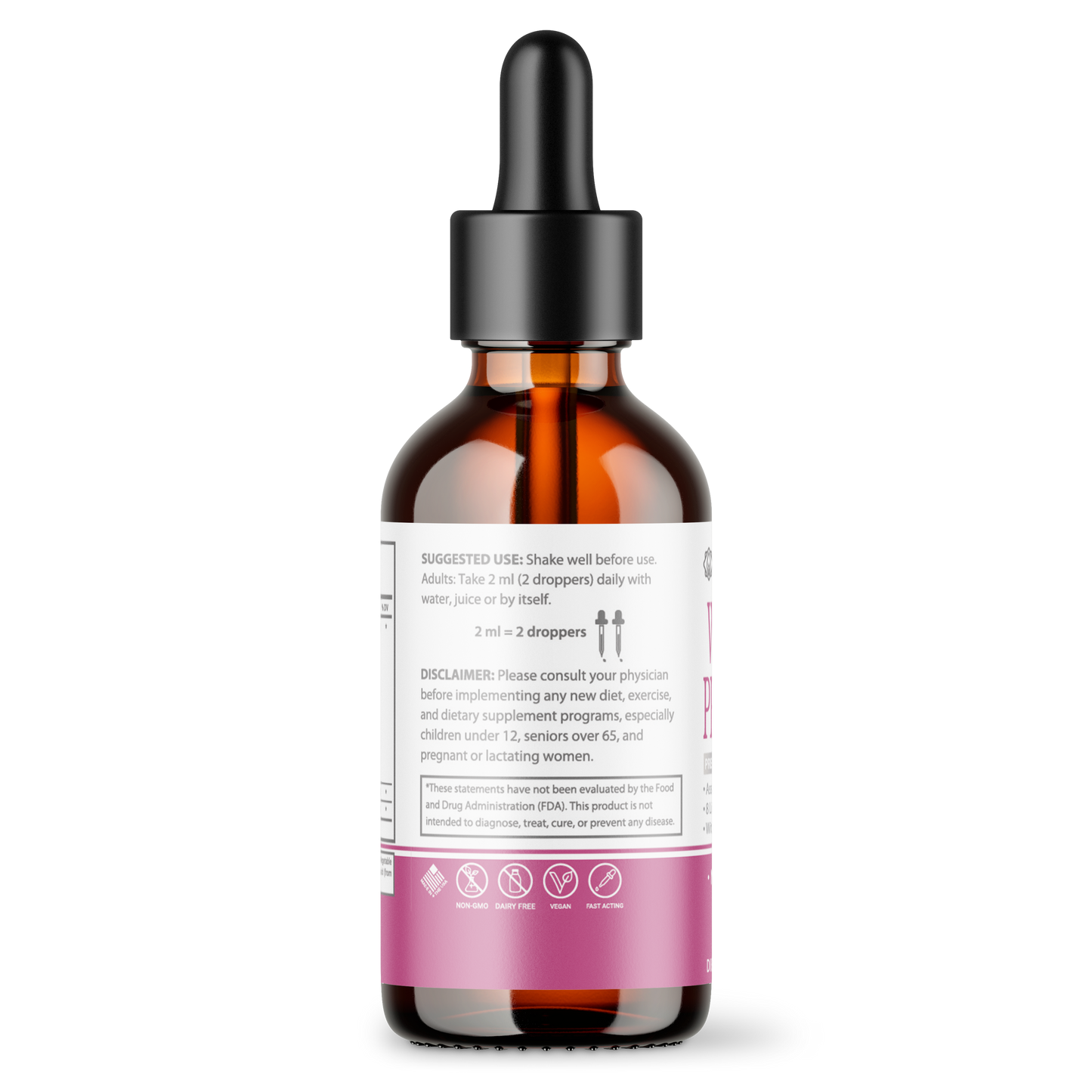 Liquid Probiotics for Women | Prebiotic + Cranberry + Probiotics for Digestive Health | Acidophilus Probiotic | Dairy Free | Vegan | Non-GMO | Gluten Free | 30 Servings