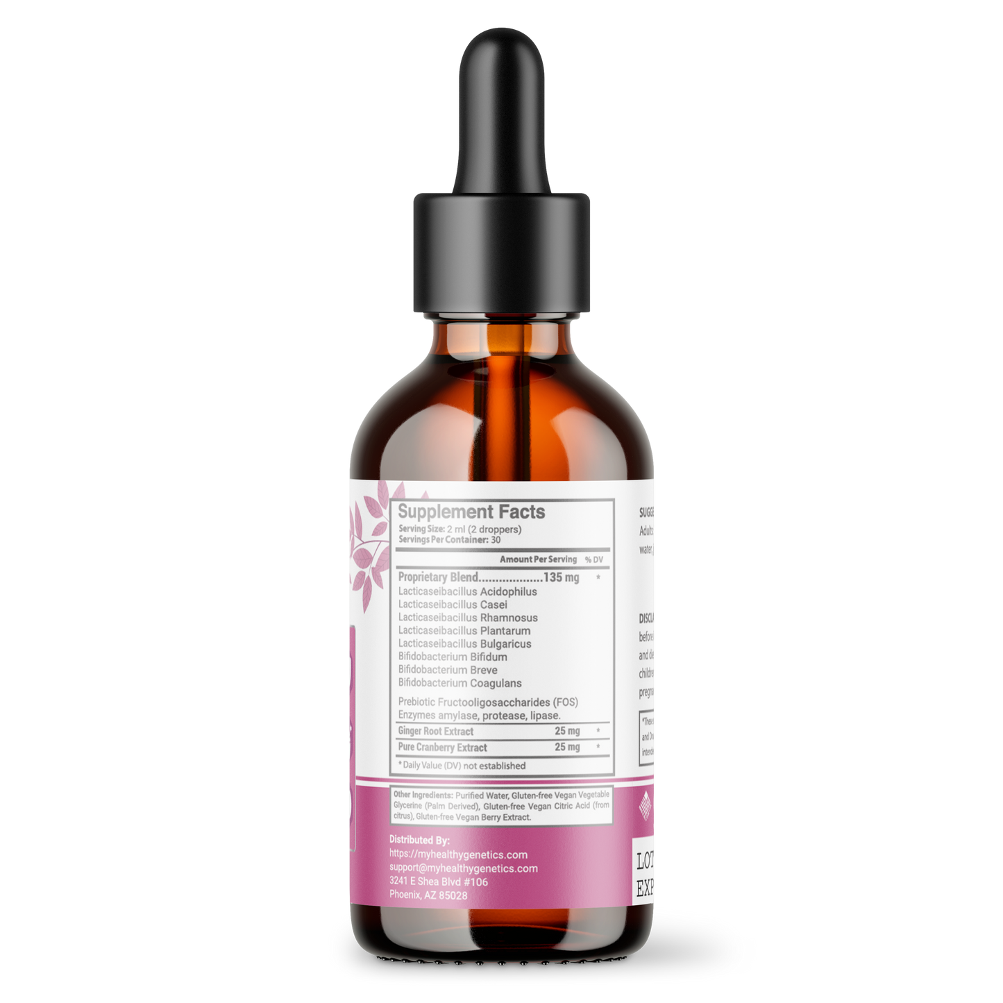 Liquid Probiotics for Women | Prebiotic + Cranberry + Probiotics for Digestive Health | Acidophilus Probiotic | Dairy Free | Vegan | Non-GMO | Gluten Free | 30 Servings