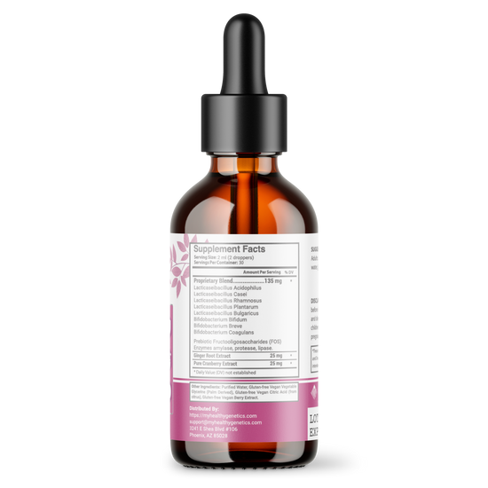 Liquid Probiotics for Women | Prebiotic + Cranberry + Probiotics for Digestive Health | Acidophilus Probiotic | Dairy Free | Vegan | Non-GMO | Gluten Free | 30 Servings