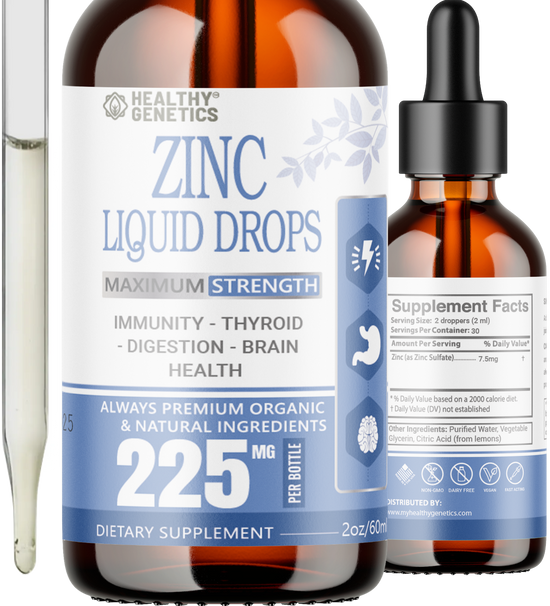 Ionic Zinc Liquid Drops Supplement for Kids, Men and Women – Best Value & Quality – Glass Bottle, Vegan, Highest Absorption, Zinc Sulfate – Supports Immunity, Mood, Brain Thyroid – 2 Oz