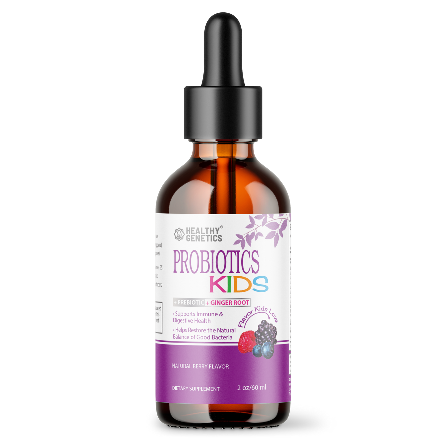 Load image into Gallery viewer, Best Liquid Probiotics for Kids &amp;amp; Toddlers | Prebiotic + Probiotics + Ginger Root for Digestive Health | Acidophilus Probiotic | Dairy Free | Immune Support | Vegan | Non-GMO | Gluten Free | 30-60 Servings
