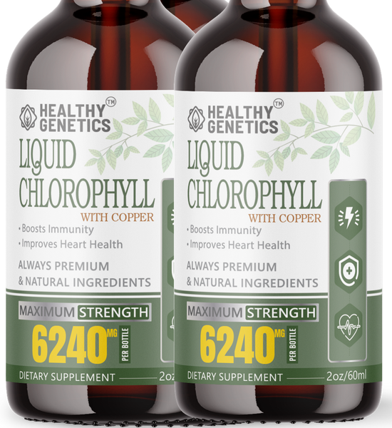 Liquid Chlorophyll Drops Chlorophyll Liquid Organic from Mulberry Leaves w/ Copper 4X Absorption vs Chlorophyll Capsules- Heart, Digestive, Immune System Health Natural Internal Deodorizer 2oz 2-Pack